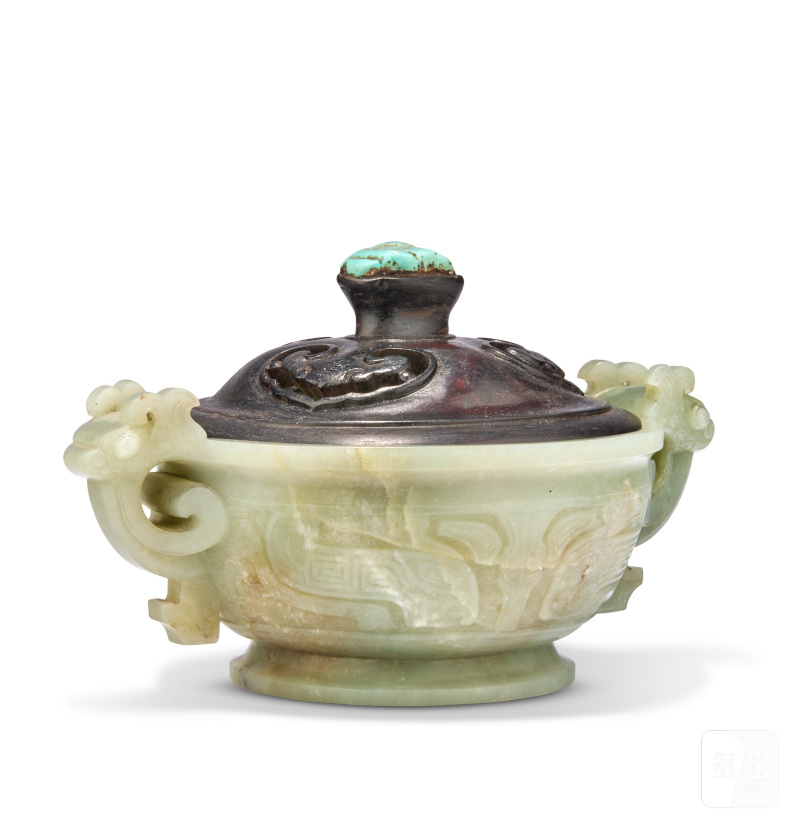 清十九世紀 青玉獸面紋香爐  CHINA, QING DYNASTY, 19TH CENTURY - 图4